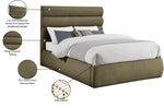 Adam - Boucle Fabric Bed With 52" Headboard