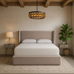 Kendall - Velvet Upholstered Bed - Taupe