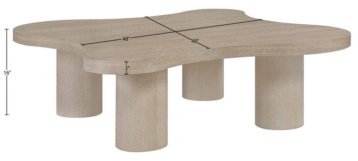 Cove - 48" Oak Veneer And Solid Wood Coffee Table