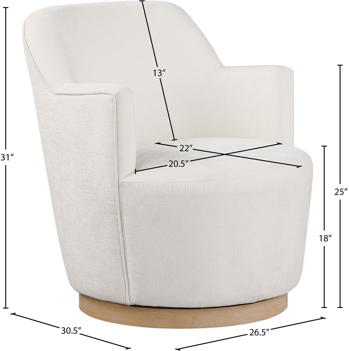 Clarita - Chenille Swivel Accent Chair
