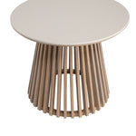 Karmic - 36" Round Outdoor Dining Table - Wire-Brushed Eucalyptus