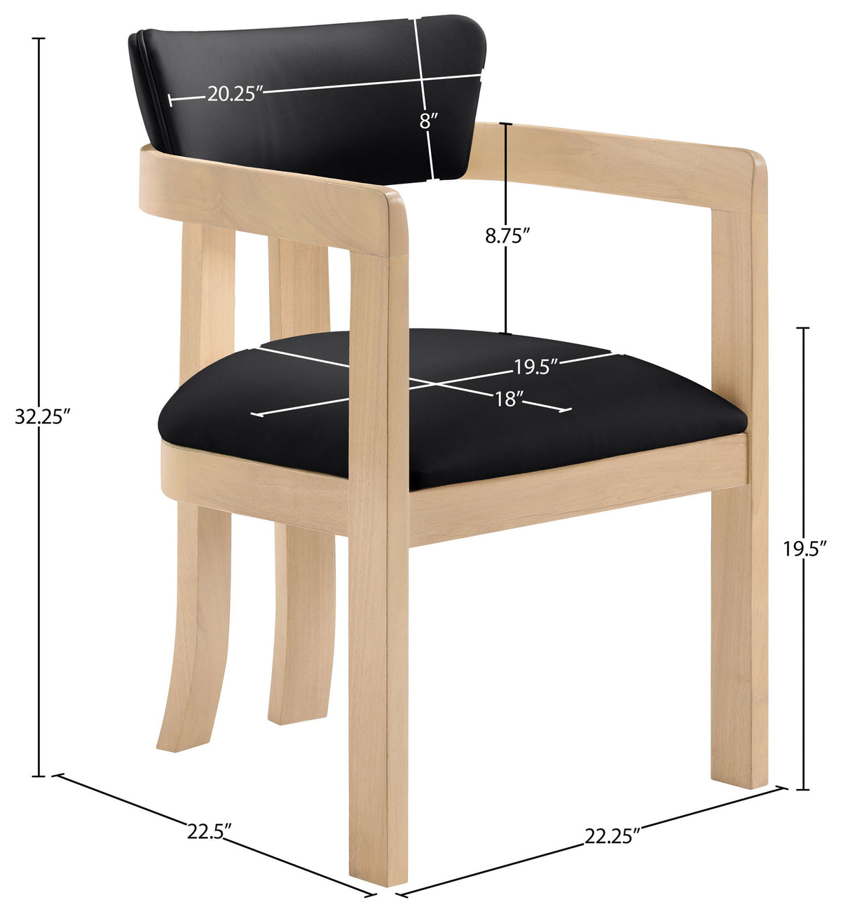 Lavrin - Vegan Leather Dining Arm Chair (Set of 2) - Natural Base