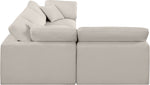 Comfy - 4 Piece Linen Fabric Modular Armless Sectional