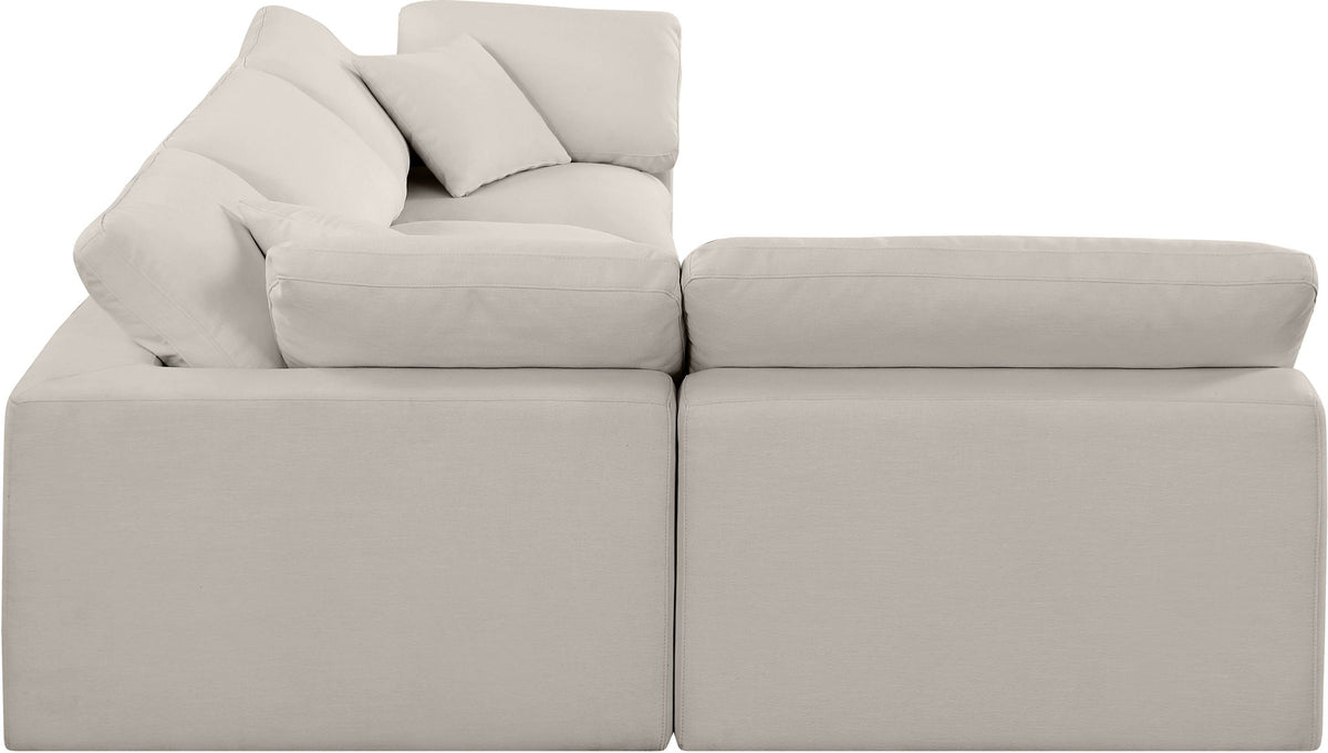 Comfy - 4 Piece Linen Fabric Modular Armless Sectional