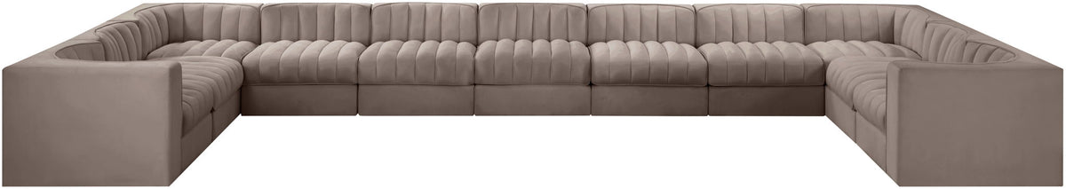 Rummi - Velvet Performance Fabric Upholstered 11 Piece Modular Sectional