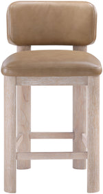 Paloma - Vegan Leather Upholstered Counter Stool (Set of 2) - Tan / Rich Natural