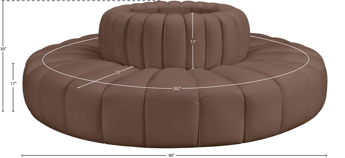 Arc - Faux Leather 8 Piece Round Modular Sofa