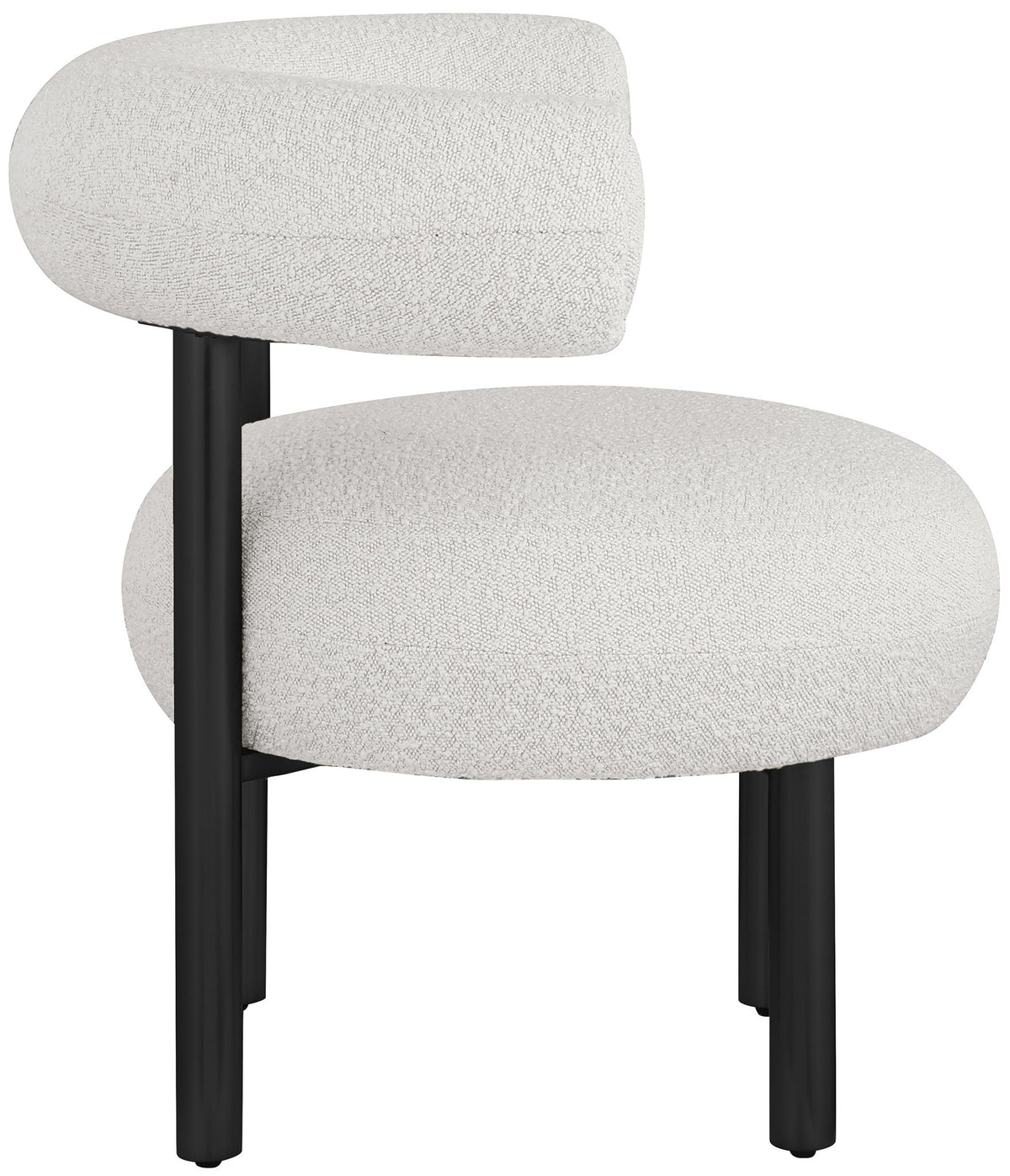 Bordeaux - Boucle Fabric Accent Chair With Black Legs