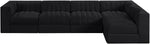 Rummi - Velvet Performance Fabric Upholstered 5 Piece Modular Sectional, L-Shaped (Right)