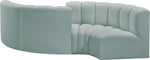 Arc - Faux Leather 4 Piece Curved Modular Sofa