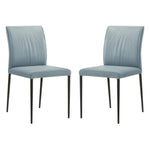 Meriam - Full Back Top Grain Leather Upholstered Metal Dining Chairs (Set of 2)