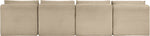 Shaggy - Fabric 4 Seat Modular Armless Sofa