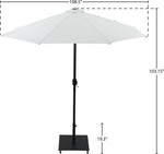 Fiji - Aluminum Patio Umbrella With Square Black Base