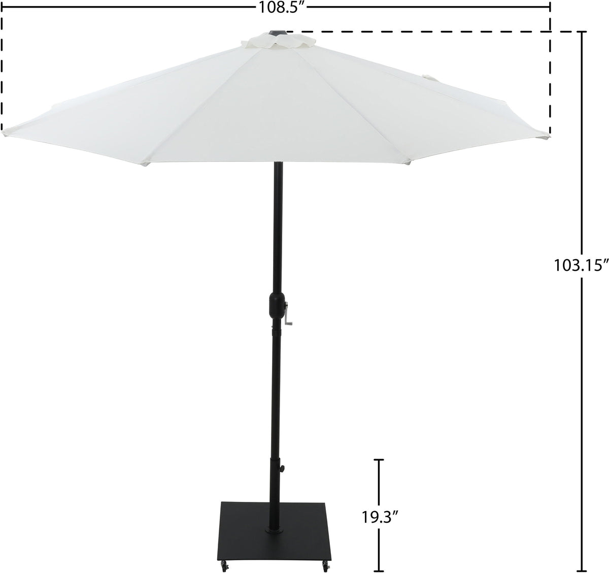 Fiji - Aluminum Patio Umbrella With Square Black Base