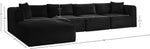Shaggy - 5 Piece Modular Sectional With Ottoman