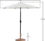 Fiji - Aluminum Patio Umbrella With Round Teak And Black Base
