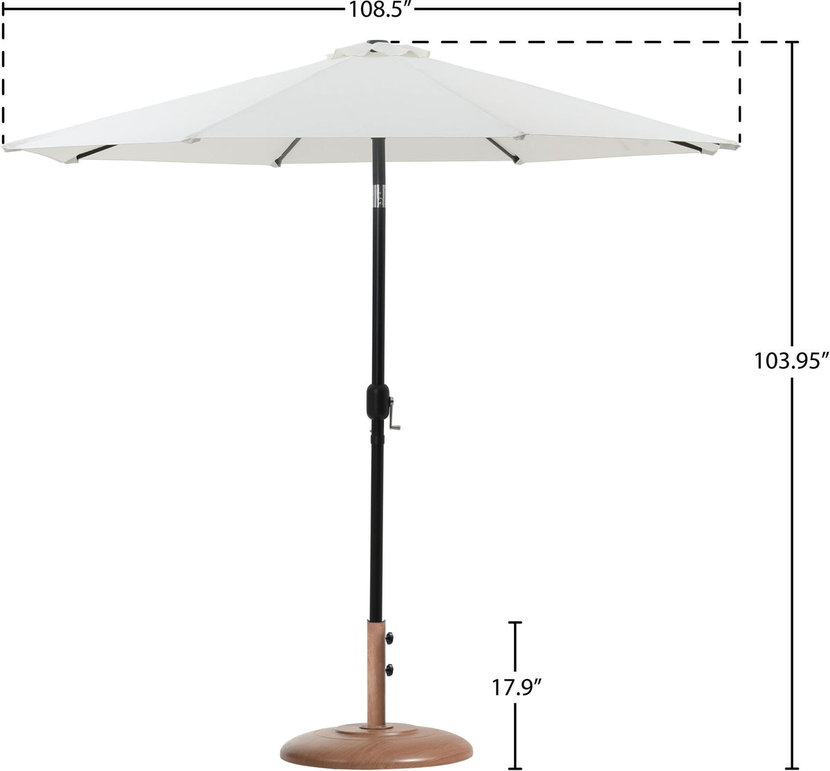 Fiji - Aluminum Patio Umbrella With Round Teak And Black Base