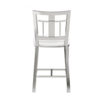 Celina - Counter Height Open Back Metal Barstool With Faux Leather Seat - White
