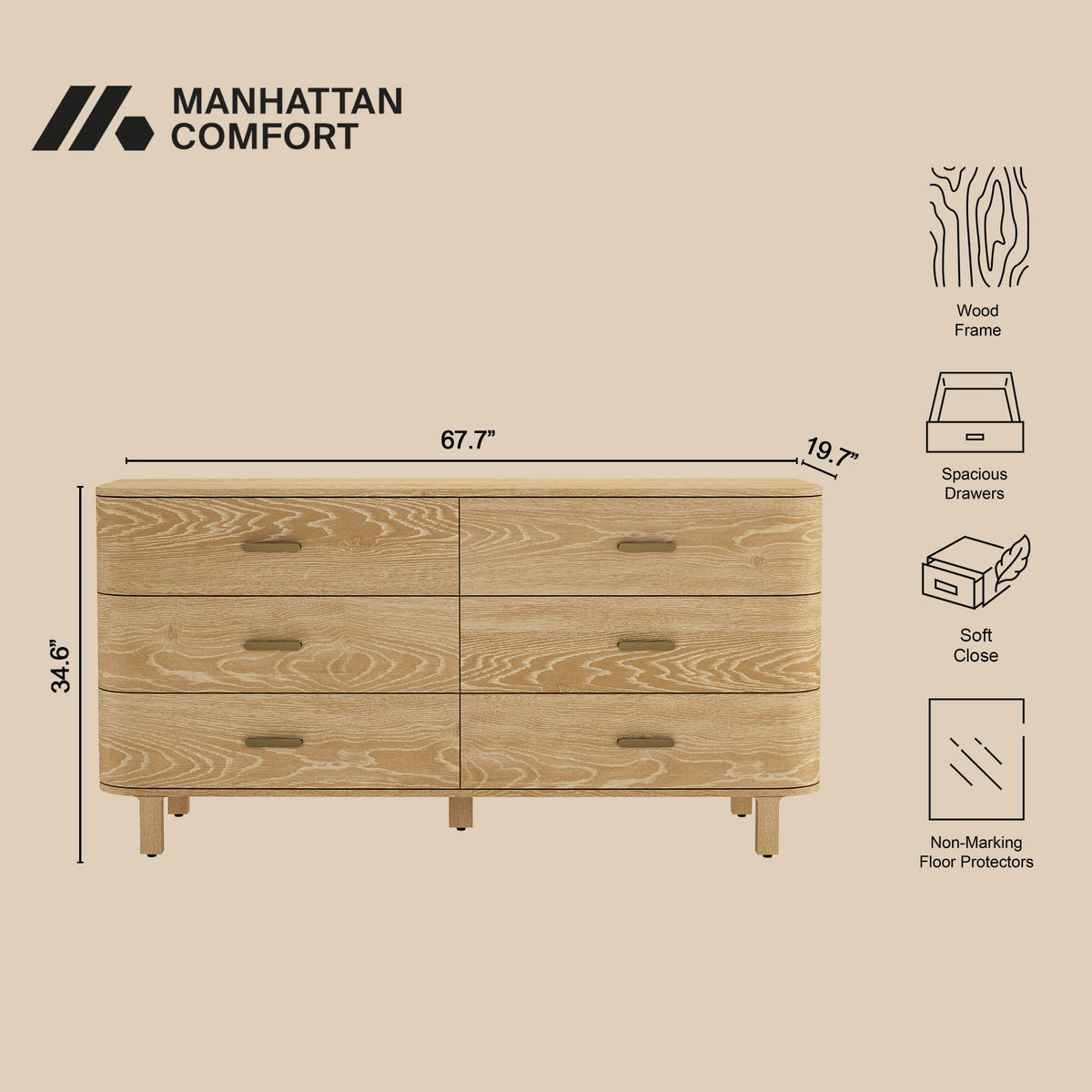 Manhattan Solara - Solid Wood Dresser