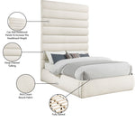 Adam - Boucle Fabric Bed With 89" Headboard