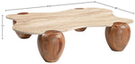 Liona - Marble And Acacia Wood Coffee Table