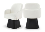 Marlowe - Linen Textured Fabric Upholstered Swivel Dining Arm Chair - Stained Black