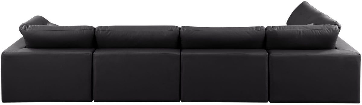 Comfy - 5 Piece Faux Leather Modular Sectional