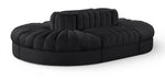 Rummi - Oval Velvet Performance Fabric Upholstered 6 Piece Modular Sectional