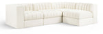 Rummi - Velvet Performance Fabric Upholstered 4 Piece Modular Sectional
