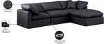 Indulge - Faux Leather 4 Piece Modular Sectional With Chaise