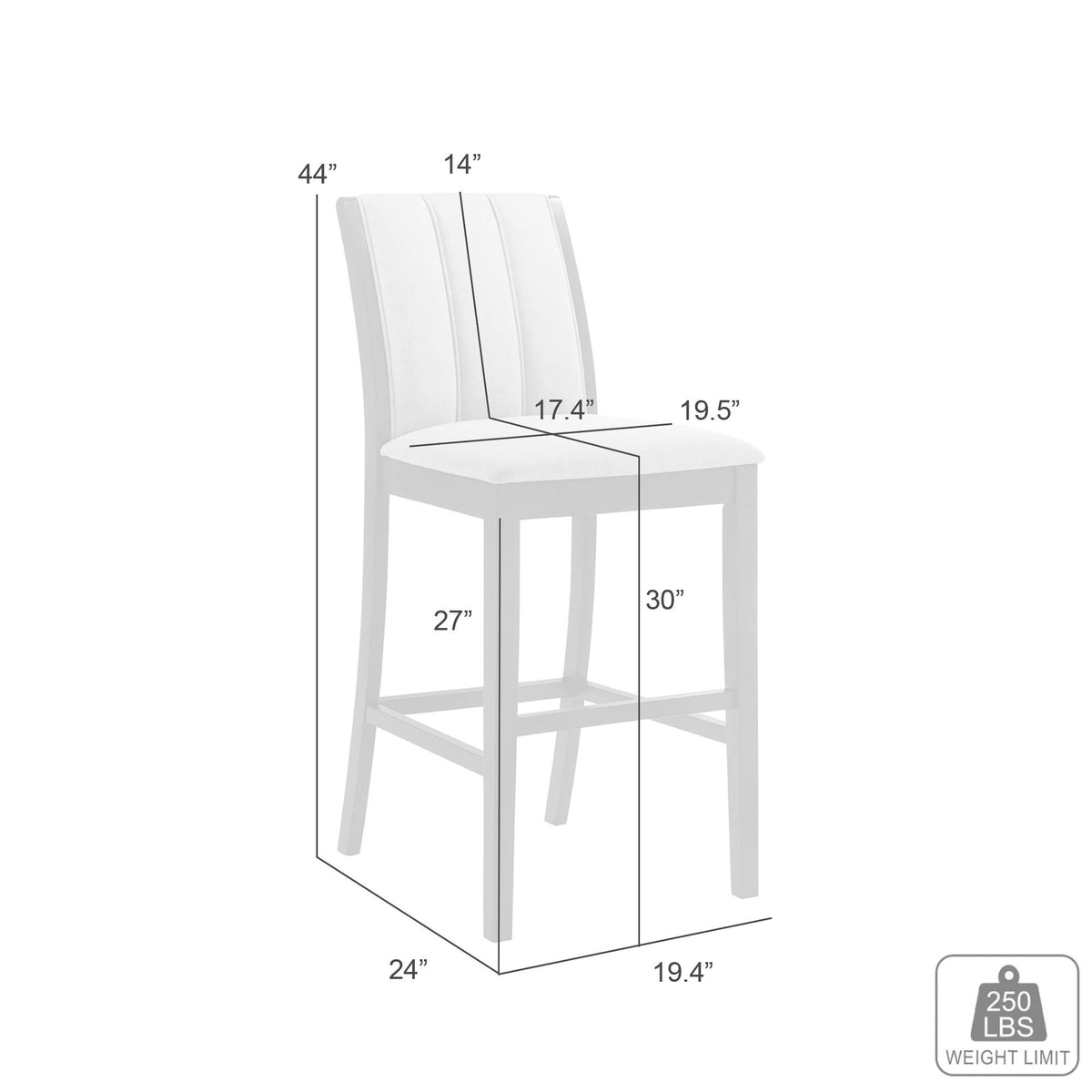 Nolan - 30" Bar Height Rubberwood Barstool