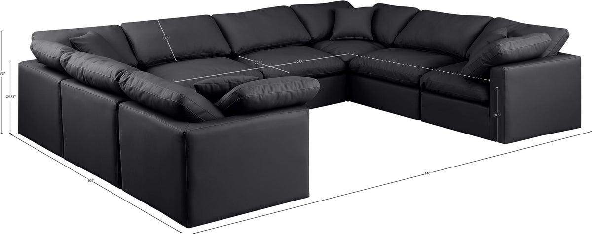 Indulge - Faux Leather 8 Piece Modular Sectional