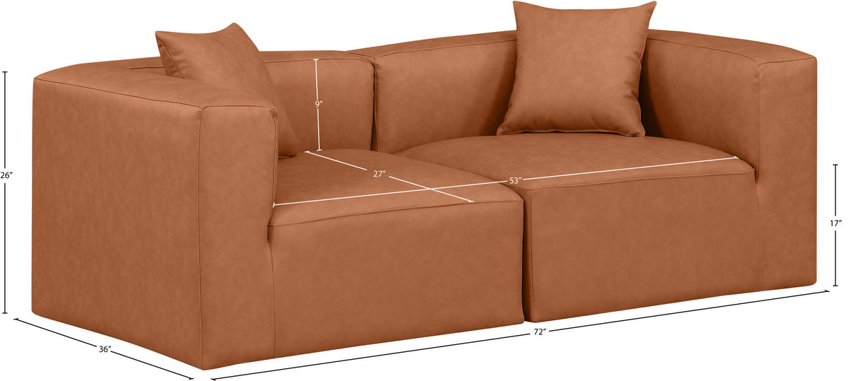 Cube - Modular 2 Piece Sofa - Cognac
