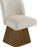 Marlowe - Linen Textured Fabric Upholstered Swivel Dining Side Chair - Stained Brown