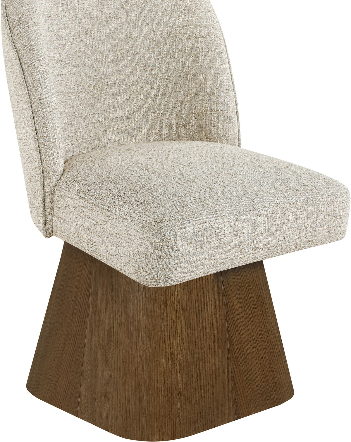 Marlowe - Linen Textured Fabric Upholstered Swivel Dining Side Chair - Stained Brown