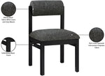 Roundhill - Fabric Dining Chair (Set of 2) - Black Frame