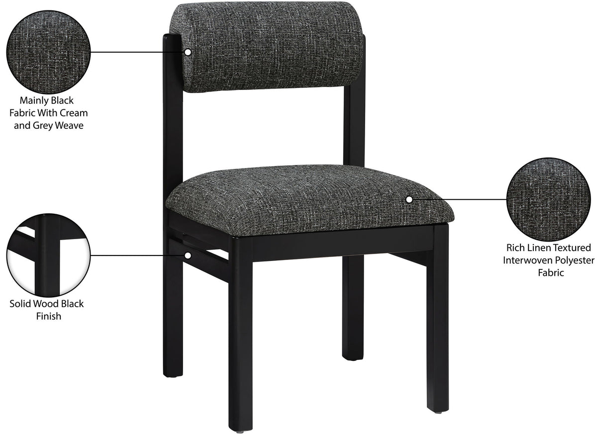Roundhill - Fabric Dining Chair (Set of 2) - Black Frame
