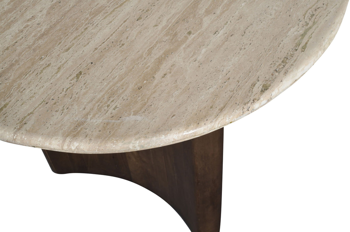 Pietra - Travertine And Mango Wood Dining Table