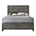Valdemar - Eastern King Bed With Storage - Weathered Gray