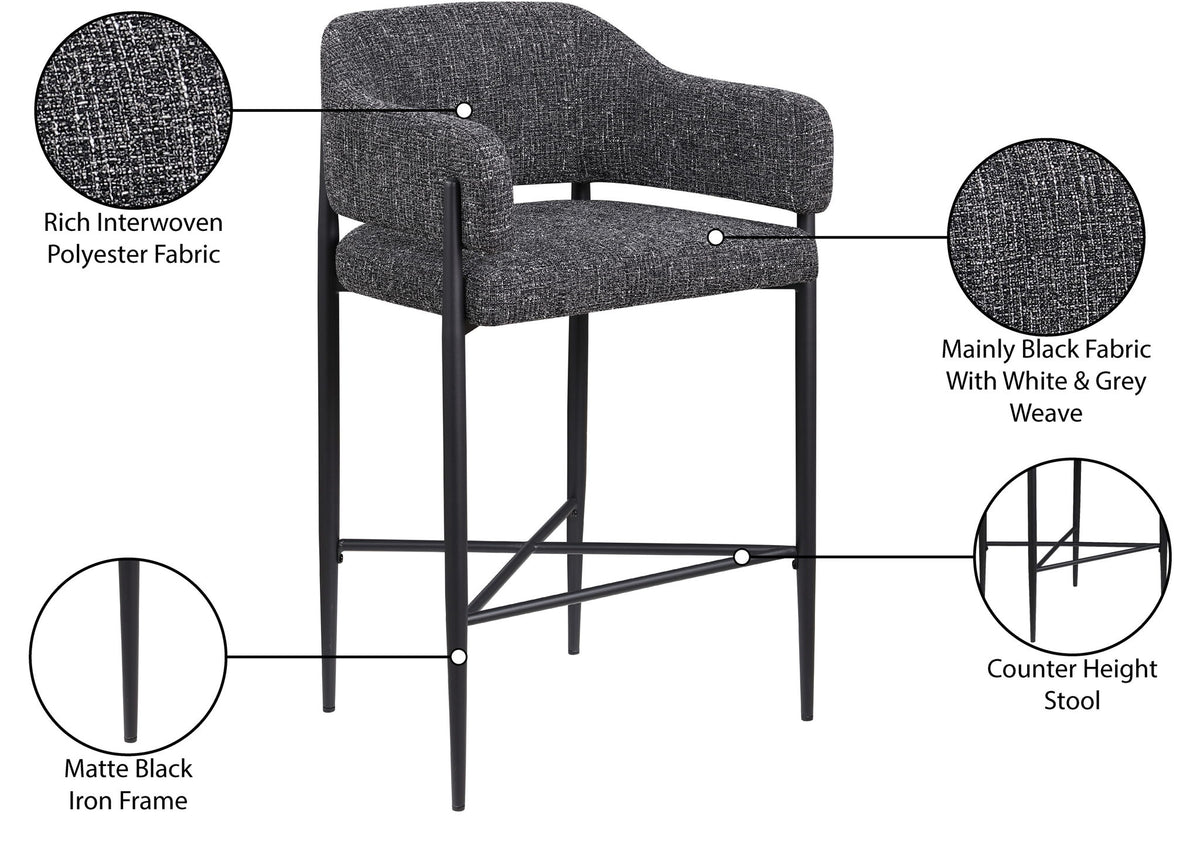 Dame - Fabric Upholstered Counter Stool (Set of 2)
