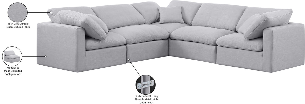 Indulge - Linen 5 Piece Modular Corner Sectional