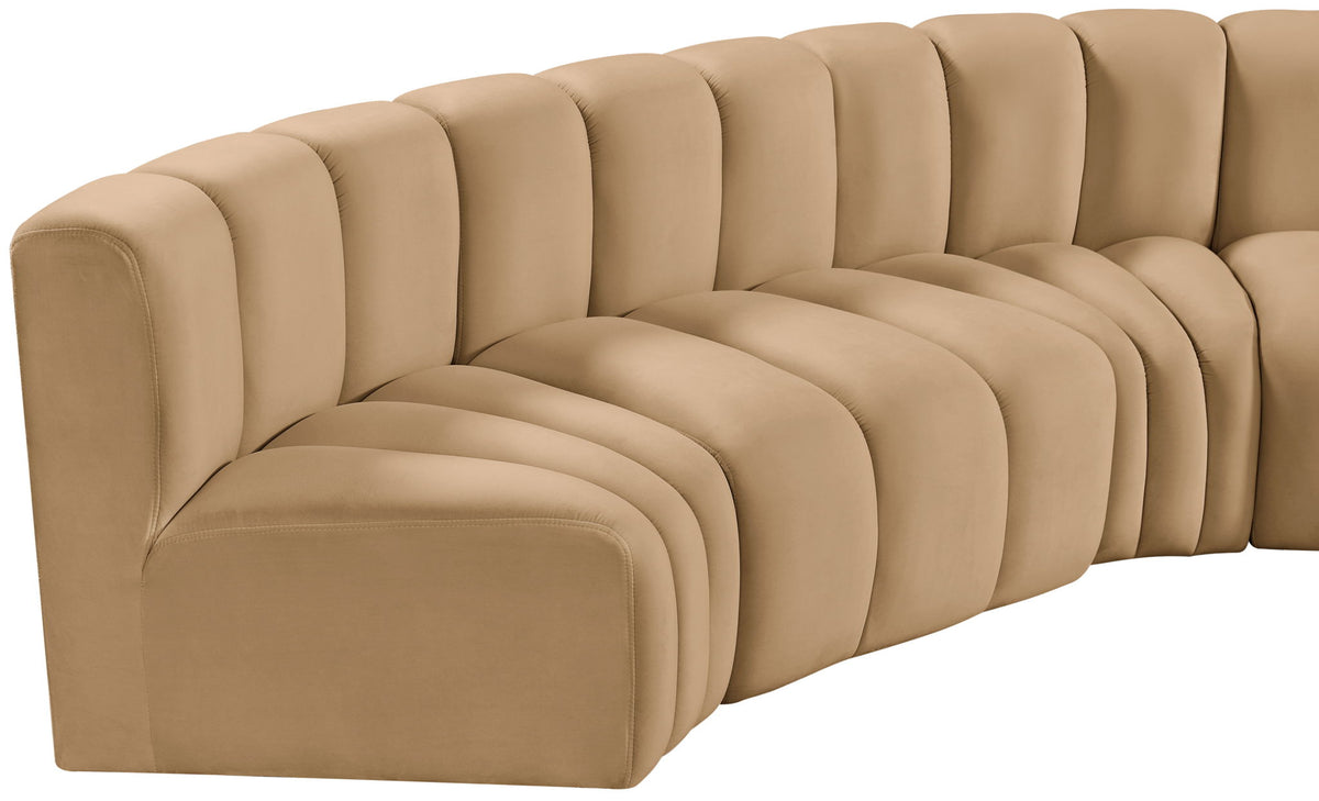 Arc - Velvet 5 Piece U-Shaped Modular Sofa