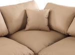 Comfy - 5 Piece Faux Leather Modular Corner Sectional - Tan