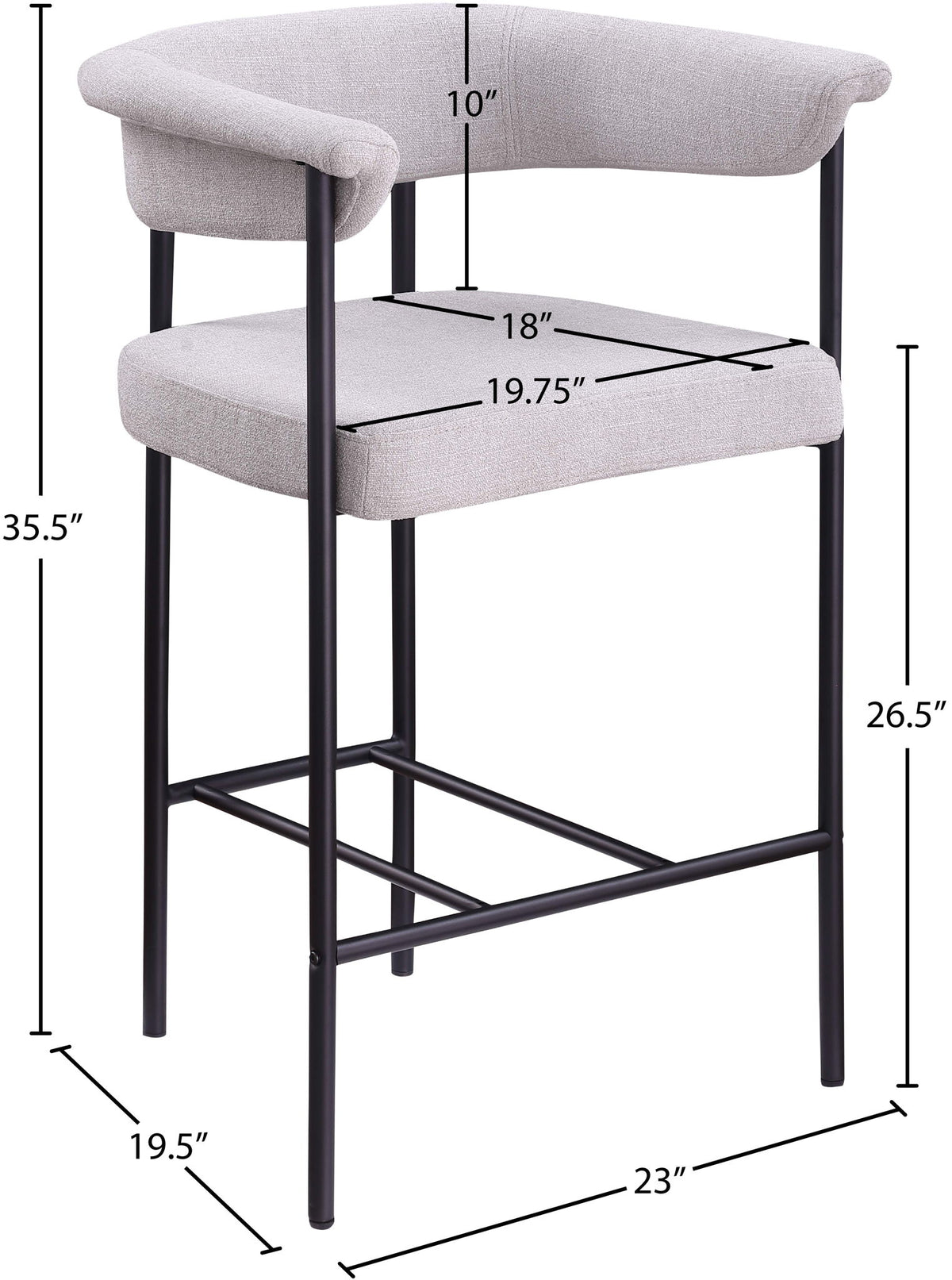 Malin - Linen Counter Stool (Set of 2)