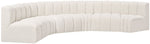 Arc - Boucle Fabric 6 Piece U-Shaped Modular Sofa