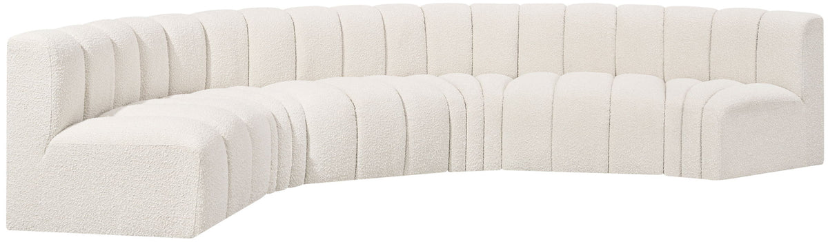 Arc - Boucle Fabric 6 Piece U-Shaped Modular Sofa