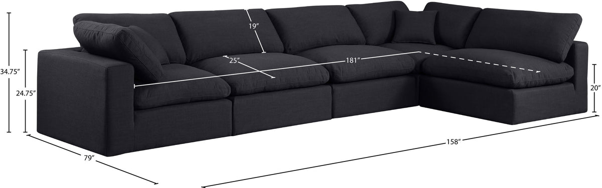 Comfy - 5 Piece Linen Modular Sectional