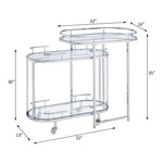 Piffo - Serving Cart Set - Clear Glass & Chrome