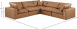 Comfy - 5 Piece Faux Leather Modular Corner Sectional