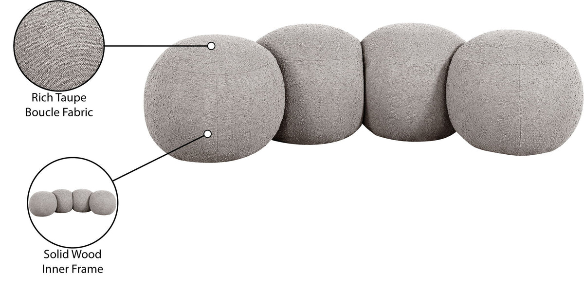 Apollo - Boucle Fabric Bench